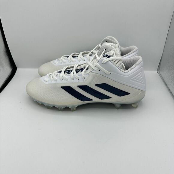 ADIDAS SM FREAK MID FOOTBALL CLEATS SIZE 13 WHITE NAVY BLUE FX1310 - Picture 3 of 5